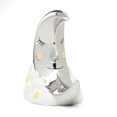 Sweet Dreams Silverplated Porcelain Moon Coin Bank